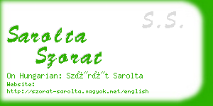 sarolta szorat business card