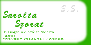 sarolta szorat business card